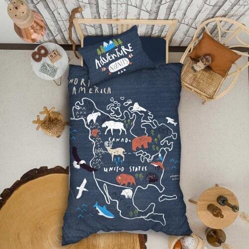 Organic %100 Cotton Duvet Cover Quilt Single Bed Linen Bed Sheet Pillowcase Kids Boy Girl Nordic Edredon постельное