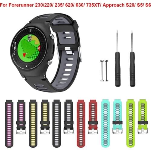 Compatible for Garmin Forerunner 735XT Straps, Soft Silicone Replacement Watch Bands for Garmin Forerunner 230/235/ 620/630/ 735