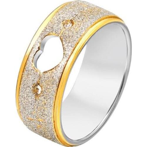 Romantic Couples Heartbeat Hollow Out Heart-shaped Ring Charm Party Gift