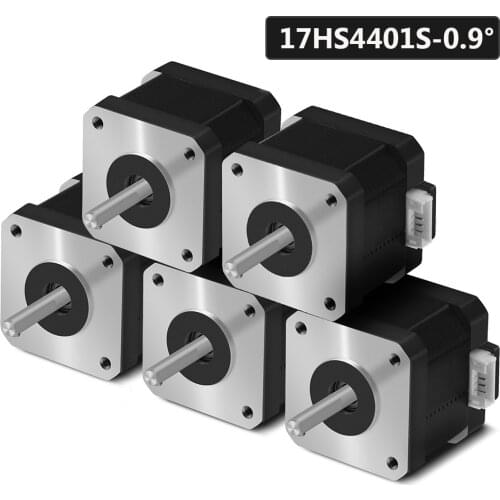 5Pcs 17HS4401S 0.9 Degree V5 V6 4-lead Nema17 Stepper Motor 42 motor Nema 17 motor 42BYGH 1.3A motor+Dupont line for CNC XYZ