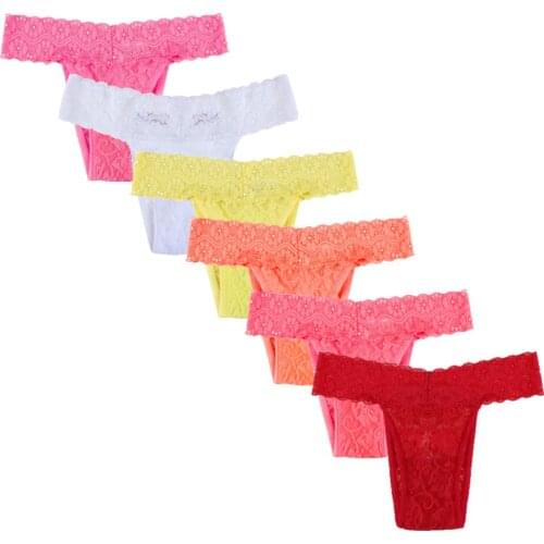 VOOKIIMO Womens Thongs, G-String Sexy Lace T Back Low Waist See Through Panties Cotton Seamless Thongs for Women Underwear