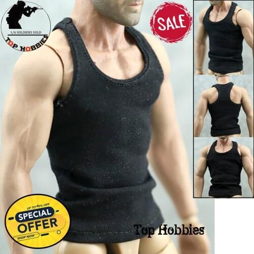 1/6 Scale Action Figure Clothing Slim Male Boy Toy Model Slim Black Underwear Man Vest For 12 Inch Muscle HT Toys man body 1\6