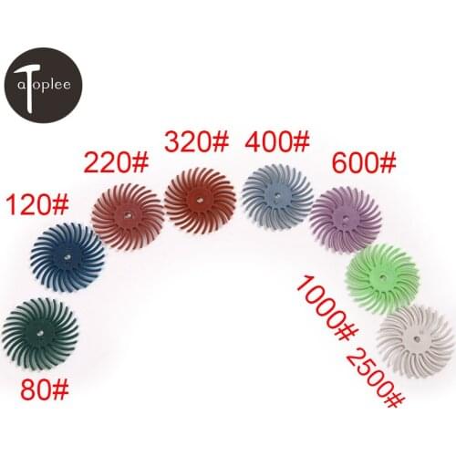 1Pcs 80#-2500# Grit Colorful Aluminum Oxide Grain Polishing Wheels 25mm Diameter Radial Bristle Polishing Brush Tools