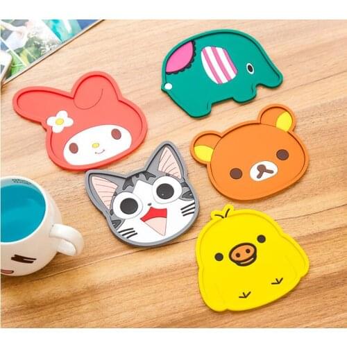 1 Pieces Hot Thickening Silicone Insulation Pad Cartoon Felt Antiskid Mat Cup Table Mat Bowl Cup Pads Mat Drink Coaster Placemat