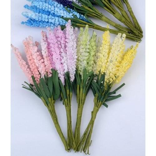 100pcs Artificial Mini Lavender Foam Flower Bouquet For Wedding Party Decoration Scrapbooking DIY Wreath Fake Rose Flowers