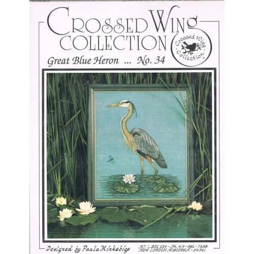 2021 Drop Shipping Craft Great Blue Heron Bird Hand Embroidery Designs with 100% Cotton Floss & Free Shipping for Wall Decor