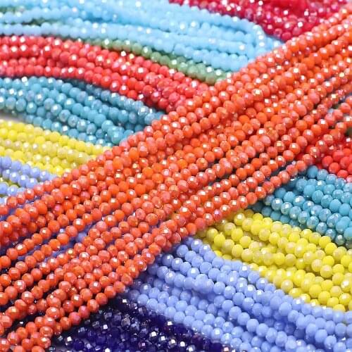 130Pcs/Lot Czech Glass Rondelle Beads AB 3x4mm Crystal Faceted Round Beaded For DIY Making Charm Jewelry Accessories Wholesale