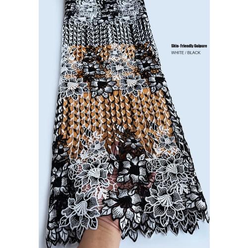 5 Yards Skin Friendly Cord Lace Soft Embroidery African Guipure Fabric Elegant Nigerian Ghana Occasional Clothes Evening Dress