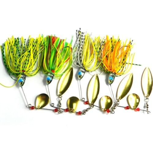 8Pcs/lot 17.4g Metal Spinner Bait Reflective Golden Spoon Fishing Bait Isca Buzzbait Fishing Lure With Barbed Hooks