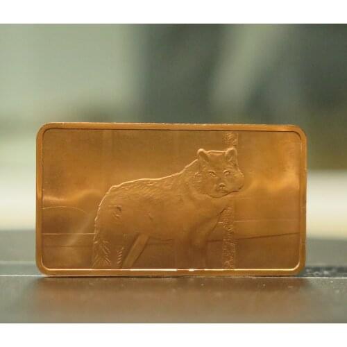 A081 1oz copper animial wolf bar