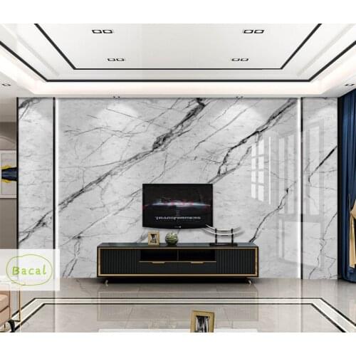 Bacal Black And White Marble Texture 3d Stone Wallpaper Mural for Living Room Bedroom 3d Mural Wall paper Wall Stickers Decor