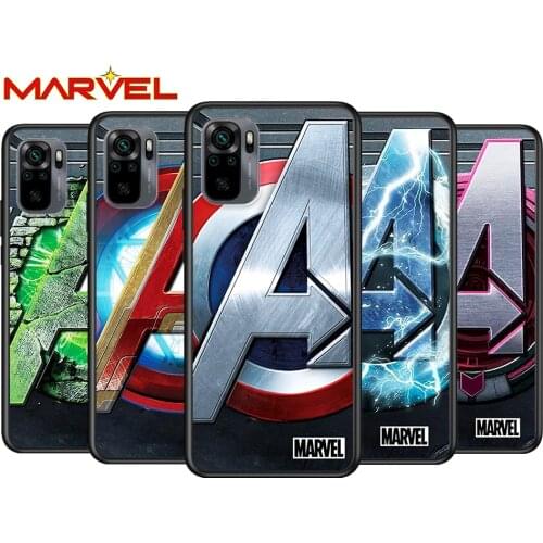 Marvel logo for Xiaomi Redmi Note 10 10S 9 9T 9S 9Pro Max 8T 8Pro 8 7 6 5 Pro 5A 4X 4 Soft Black Phone Case
