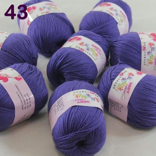 Color Optional 8 ballsX50g Cashmere Silk Velvet Children Hand Kintting Yarn Navy blue 18-43