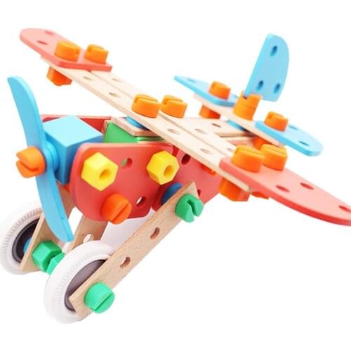 DIY Wooden Plane Model Puzzle Toy Children Plane Model Education Toy Model Assembled Jigsaw Toy For Kids Gifts
