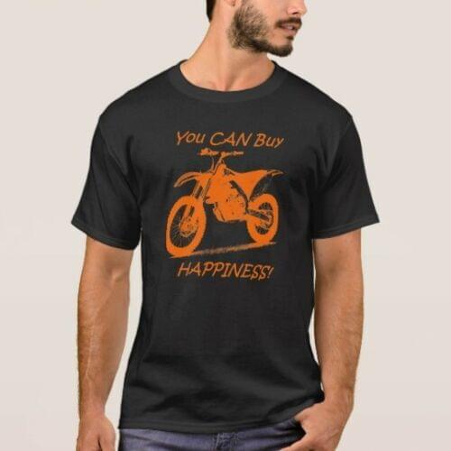 Buy Happiness Motorcycle Motocross Dirt Bike Orange On Black MenS Shirt Summer O Neck Brand Clothing Cotton Make T Shirts