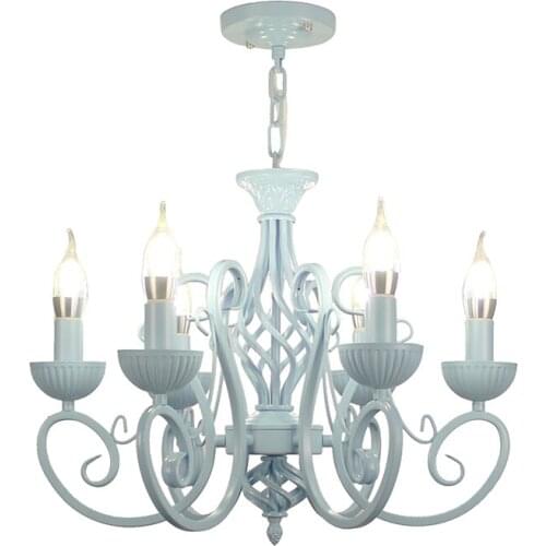 Room childrens pink/ blue lamps Multiple Chandelier 6/8 heads bedroom restaurant barber iron candle girl/boy Princess ZA zx1