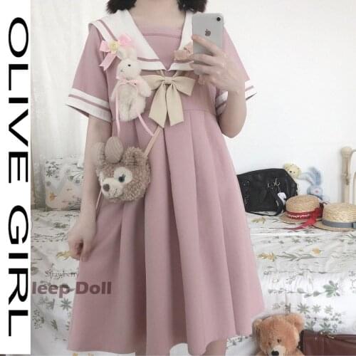 2021 Summer Dresses For Women Casual Bow Kawaii Fairy Clothes Short Sleeve Strap Midi Dress Lolita Harajuku Cottagecore Robe