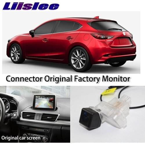 LiisLee High Quality Rear View Back Camera For Mazda 3 Mazda3 Hatchback BM 2014~2017 Connect Original Factory Screen Monitor