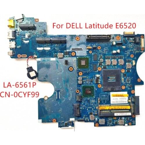 For DELL Latitude E6520 Mainboard CN-0CYF99 0CYF99 LA-6561P QM67 N12P-NS2-S-A1 DDR3 Laptop motherboard 100% well working
