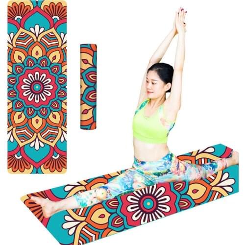 Fashion Printed Suede TPE Yoga Mat Pad Anti-slip Gym Fitness Slimming Exercise Pilates Yoga Mat Body Building Pilates Pad