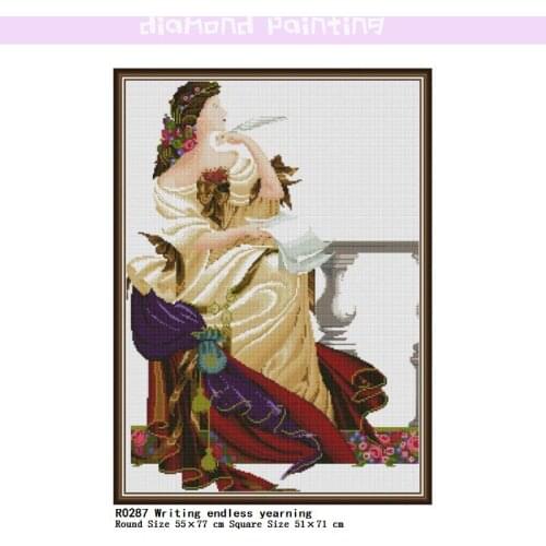 5D DIY Square/Round Embroidery Writing Endless Yearning Diamond Painting Kits Mosaic Rhinestone Image Full Drill Home Decor Gift