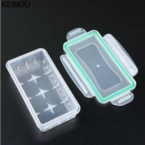 New Batteries holder Plastic Batteries Case Protective Storage Boxes Cases Holder For Rechargeable Battery Transparent 2pcs/lot