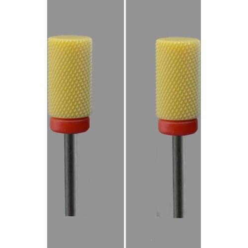2pcs Orange Ceramic Nail Drill Bit - Small Barrel Bit F