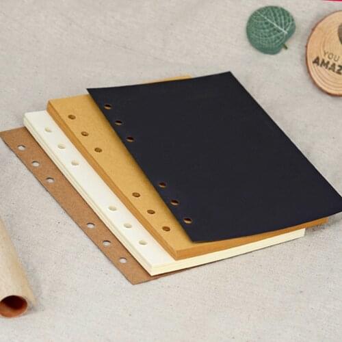Organizer A5 A6 A7 Black Kraft Paper 6-Holes Loose-leaf Spiral Notebook Journals Kawaii Blank Coil Notepad Schedule Stationery