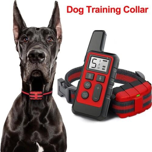 Dog Training Collar 500M Electric Shock sound Anti-Bark Remote Waterproof usb Rechargeable LCD dogs training adjustable