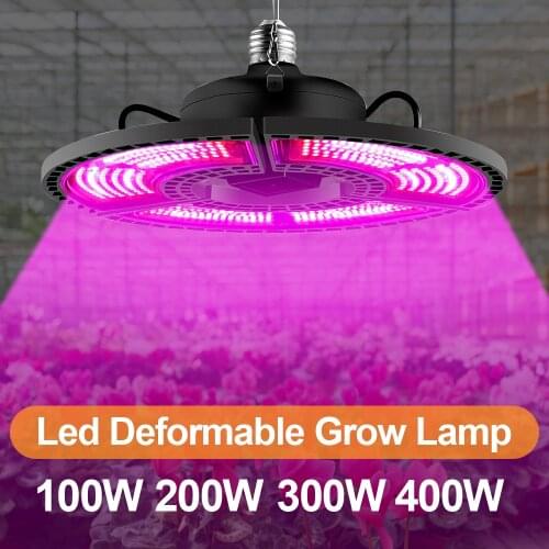 Full Spectrum E27 LED Grow Light 100W 200W 300W 400W Deformable Lamp LED Phyto Lamp LED E26 Indoor Plant Growing Lights 2835smd