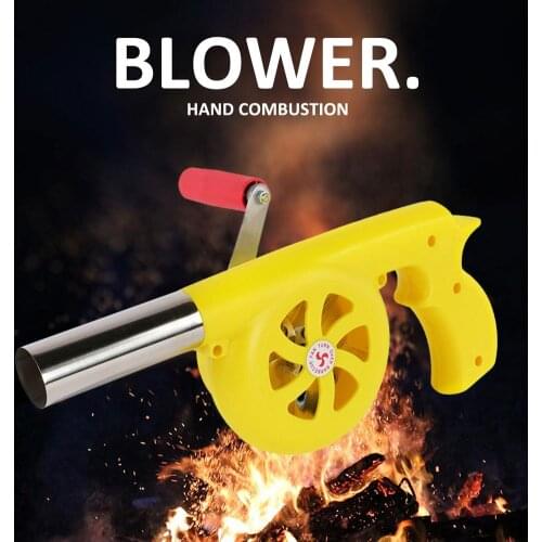 Portable Handheld Hand Crank BBQ Fan Air Blower For Outdoor Camping Barbecue Picnic BBQ Cooking Tool Grill Accessories