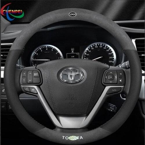 Anti-Slip Suede Car Steering Wheel Cover For Toyota Vios Altis Yaris Alphard Camry Corolla Harrier Wish Car Interior Accessories