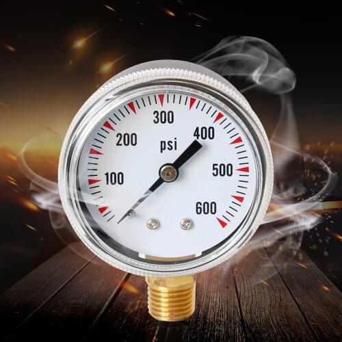 Radial Pressure Gauge Material 1/4 NPT Alloy Brass 0-600 PSI Pressure Tester For Water Oil Gas And Other Stress Tests