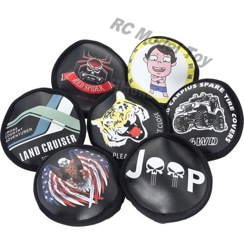 RC Car PU Leather Spare Tire Wheel Dust Cover for 1/10 RC Carwler Axial SCX10 Traxxas TRX4 RGT86110 RC4WD D90 Tamiya CC01