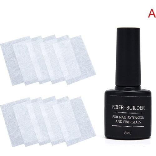 Silk Fiberglass + Repair Nail Fiber Gel Set Fiberglass Silk Nails Extension Glue Builder UV Gel Nail Art Tools French