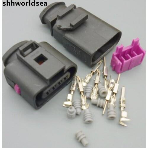 Shhworldsea 5sets 1.5mm male&female Kit 4 Way air press sensor Connector Repair Kit For A4 A6 VW NEW 1J0 973 704 1J0973704
