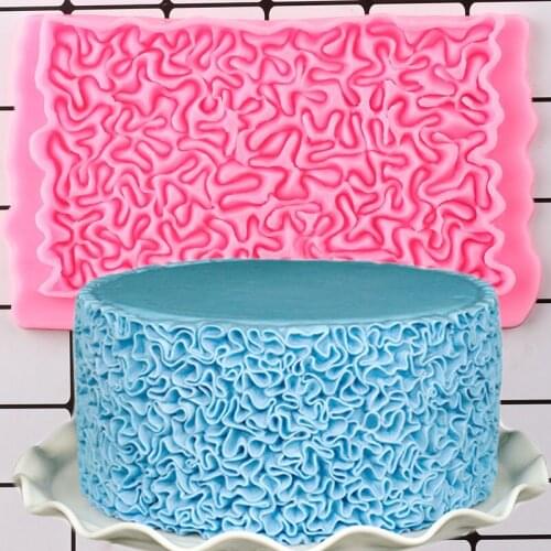 Fold Lace Cake Border Fondant Mold Cookies Baking Silicone Mould Cupcake Topper Cake Decorating Tools Candy Clay Chocolate Molds