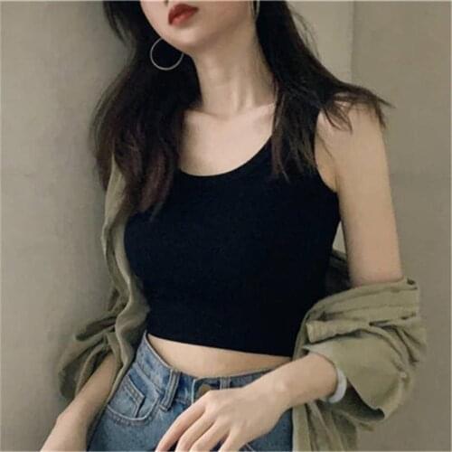 White Gray Tank Top Women Summer Sexy Crop Top Female Casual Fitness Short Black Girl Vest Off Shoulder Clothes 2021