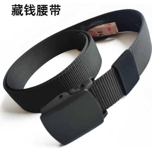 Outdoor Tactical Nylon Wallet Zipper Hiden Money Belt for Mens Canvas Safety Nylon Style Canvas Belt