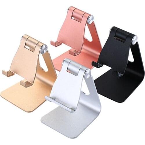 Universal Folding Cell Phone Table Stand Aluminum Alloy Desk Stand Mobile Phone Holder for iPhone Samsung