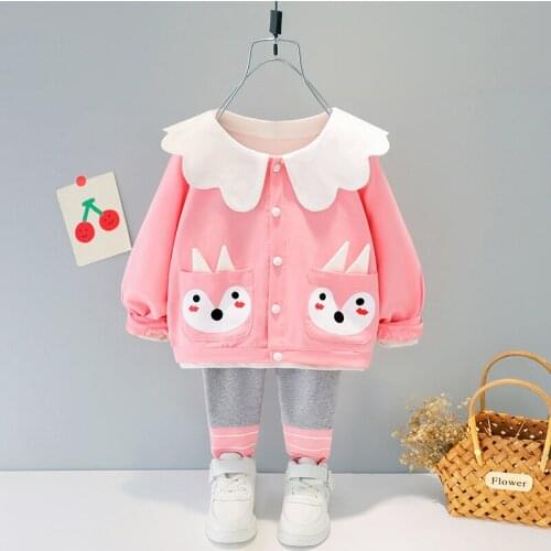 Spring new born baby girl clothes outfits sets cardigan jacket + leggings suit for baby clothing girls kids casual sports sets