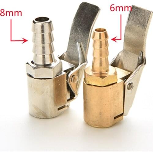 1PC 6Mmm/8mm Auto Car Truck Tire Inflator Valve Connector Brass Tire Valve Air Pump Chuck Clip Clamp Hot Sale