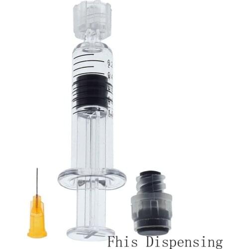 1ml Luer Lock Syringe with 23G Needle (Gray Piston) Pack of 2
