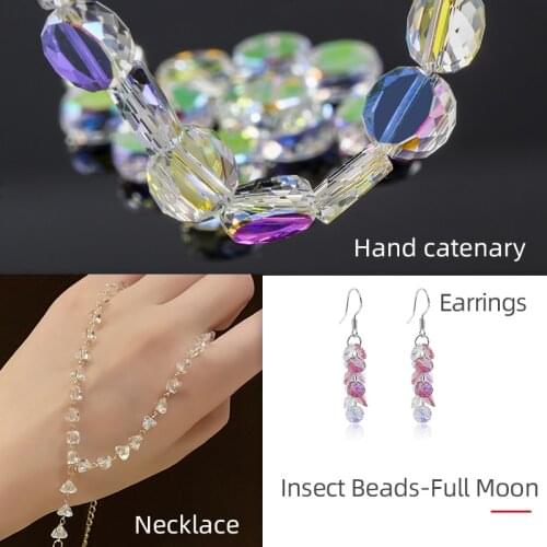 8MM Moon10 Pcs Sew on Clear Beads Crystal AB Crystal Gemstone With Holes Loose Earring Bracelet Diy Accessories All Match Beads
