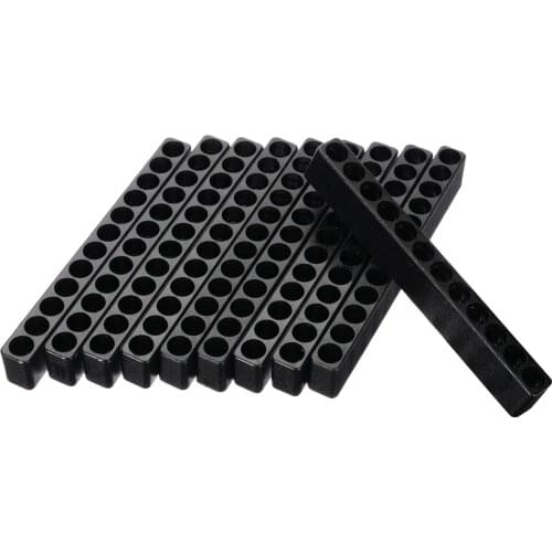 10pcs/set Screwdriver Bit Holder Plastic 12-Holes Screwdriver Drill Bit Head Storage Holder Stand 95*15*10mm Black