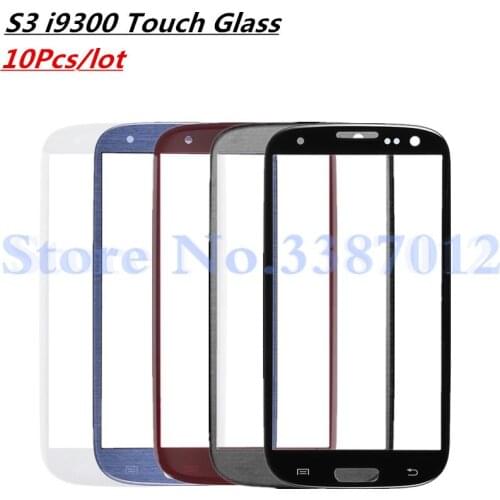 10Pcs Front Panel Lens For Samsung Galaxy S III S3 GT-I9300 I9300 i747 Case Touch Screen Sensor Glass LCD Display Outer Glass