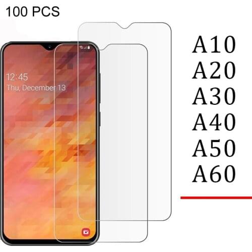100 PCS Tempered Glass Screen Protector For Samsung Galaxy A30 A50 A70 A40 A60 A90 M10 M20 M30