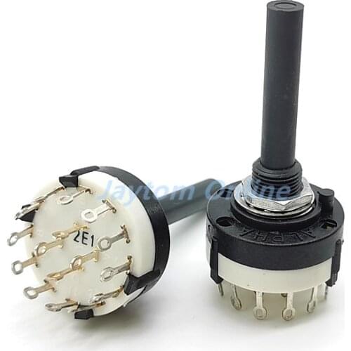 2pcs High-quality SR26 Band Rotary Channel Selector Switch 4 Pole 3 Position Soldering Pins Handle Length 38MM