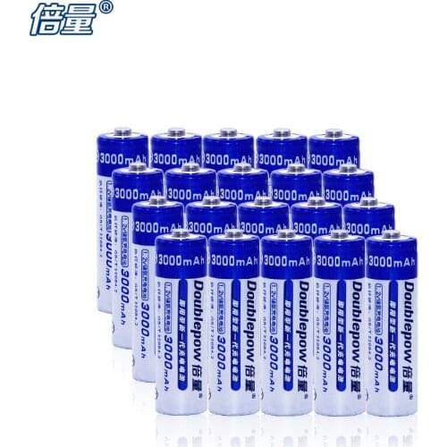 20 pcs. Doublepow original Ni-MH battery 3000 mAh Rechargeable batteries 1.2V Electronic special batteries, High capacity