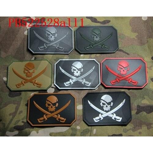 3D PVC patch DEVGRU Seal Team Black Jack pirate flag Military Tactical Morale